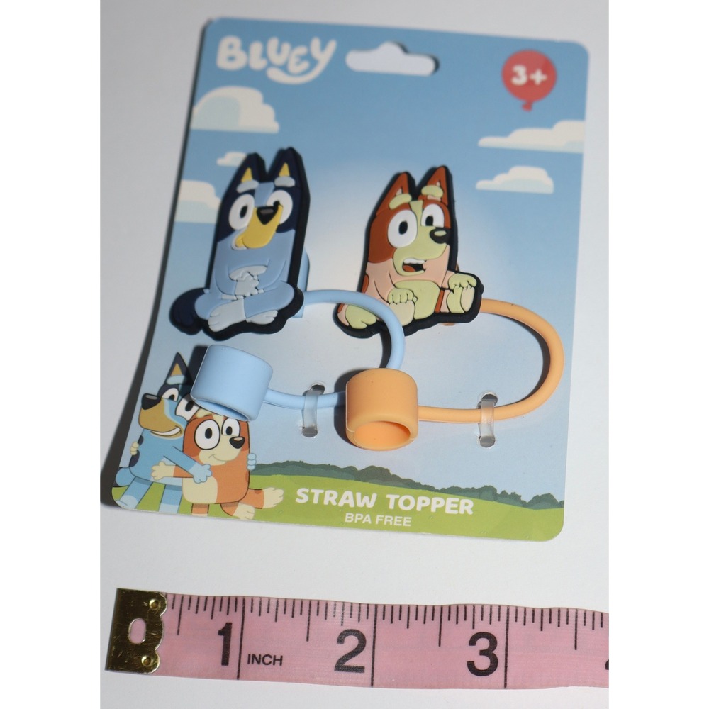 Bluey Bingo Plush Clip On Coin Purse & Straw Topper Set 4pc NWT - Picture 4 of 15